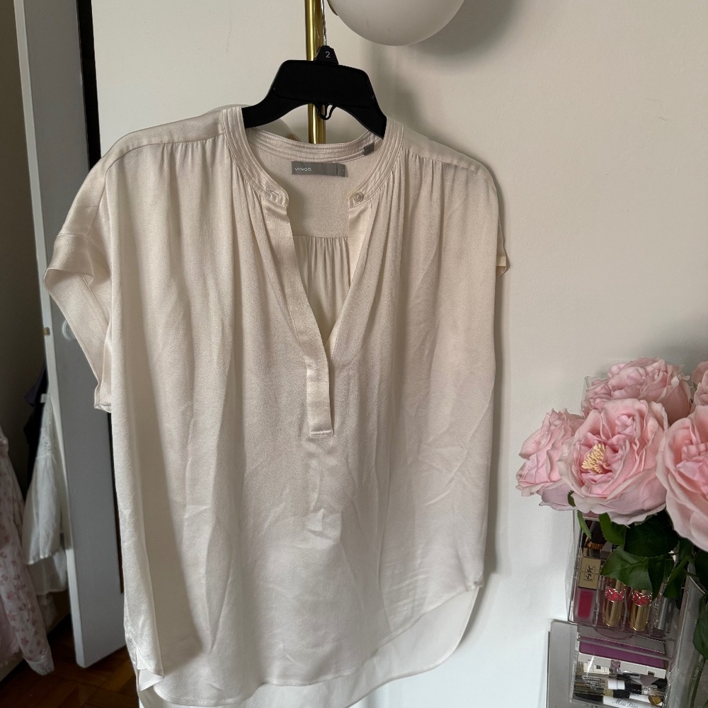Vince cream silk blouse
